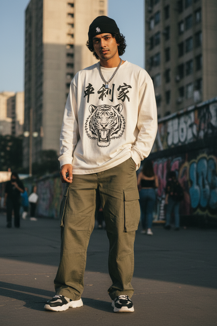 Baggy Cargo Pants - Indian Street Style